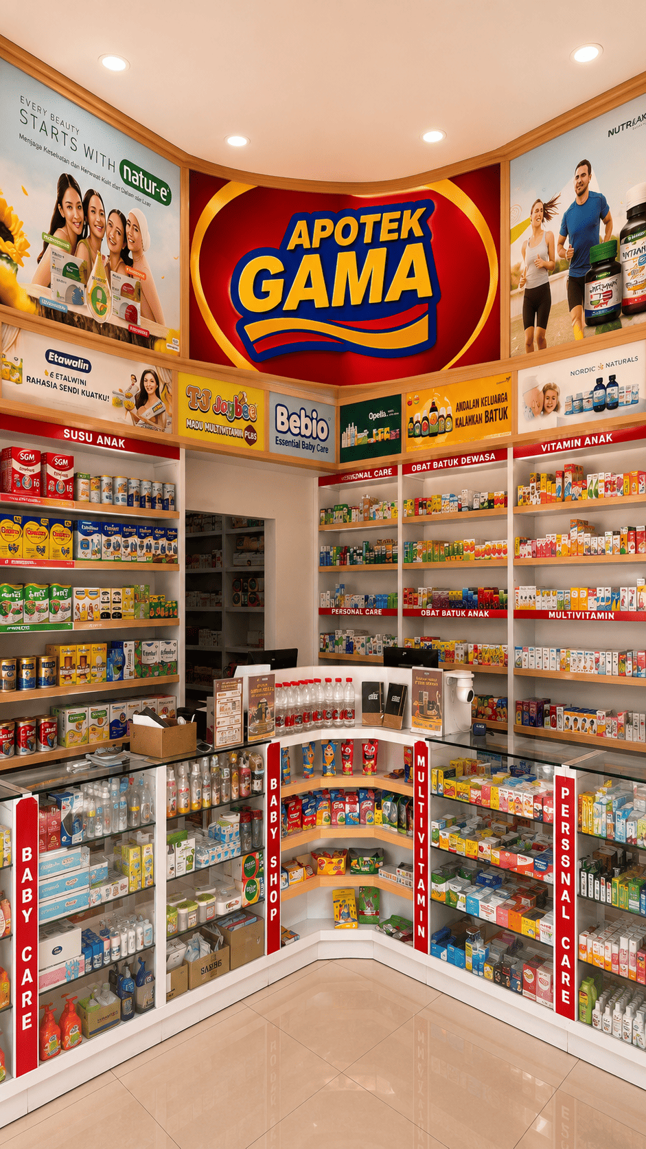 Interior modern Apotek Gama